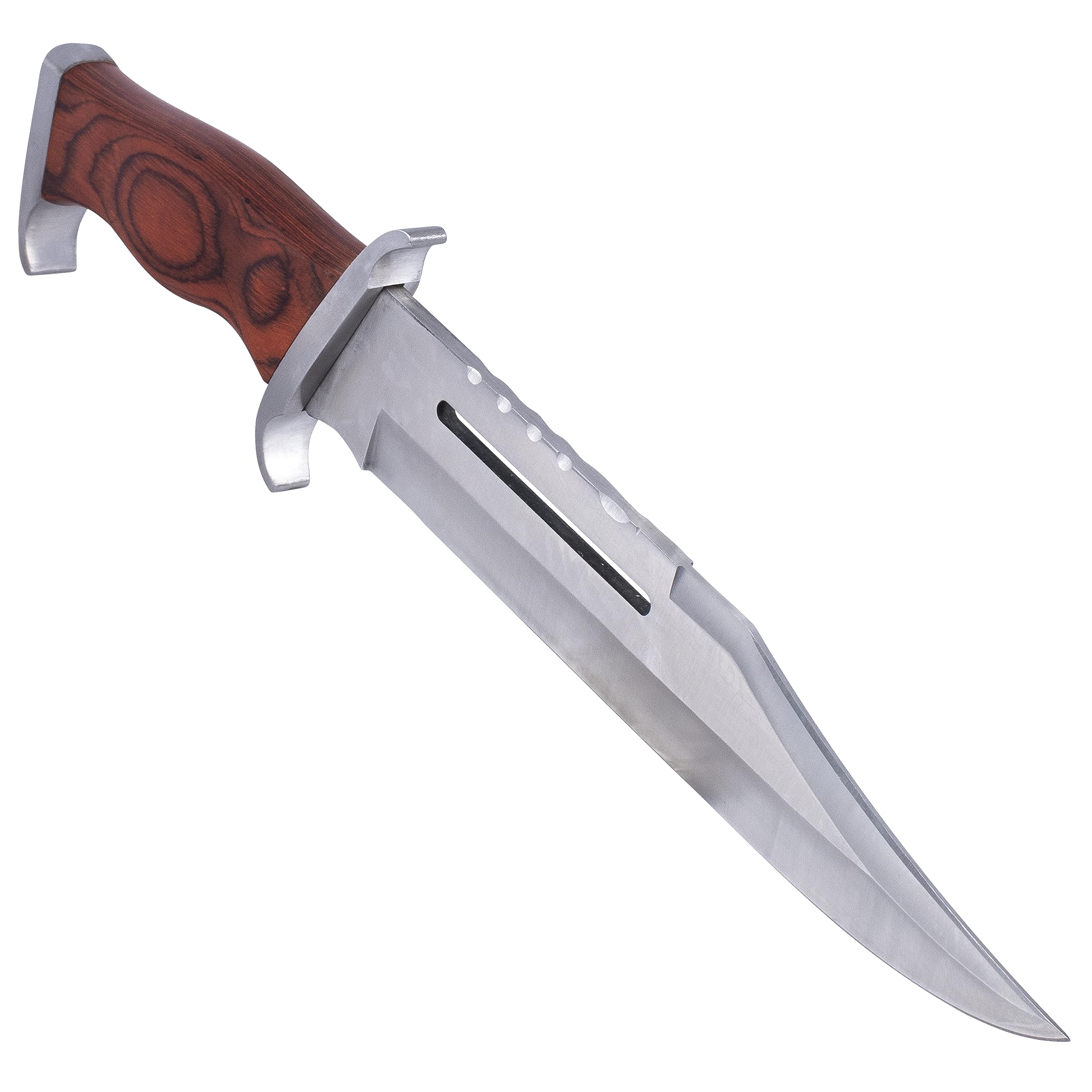 KS-11 Bärentöter im Stil von Rambo III Messer - First Blood Part 3 - Outdoor - Survival - Jagd - Holzgriff - FullTang Mega Kult Bushcraft Messer mit Lederscheide