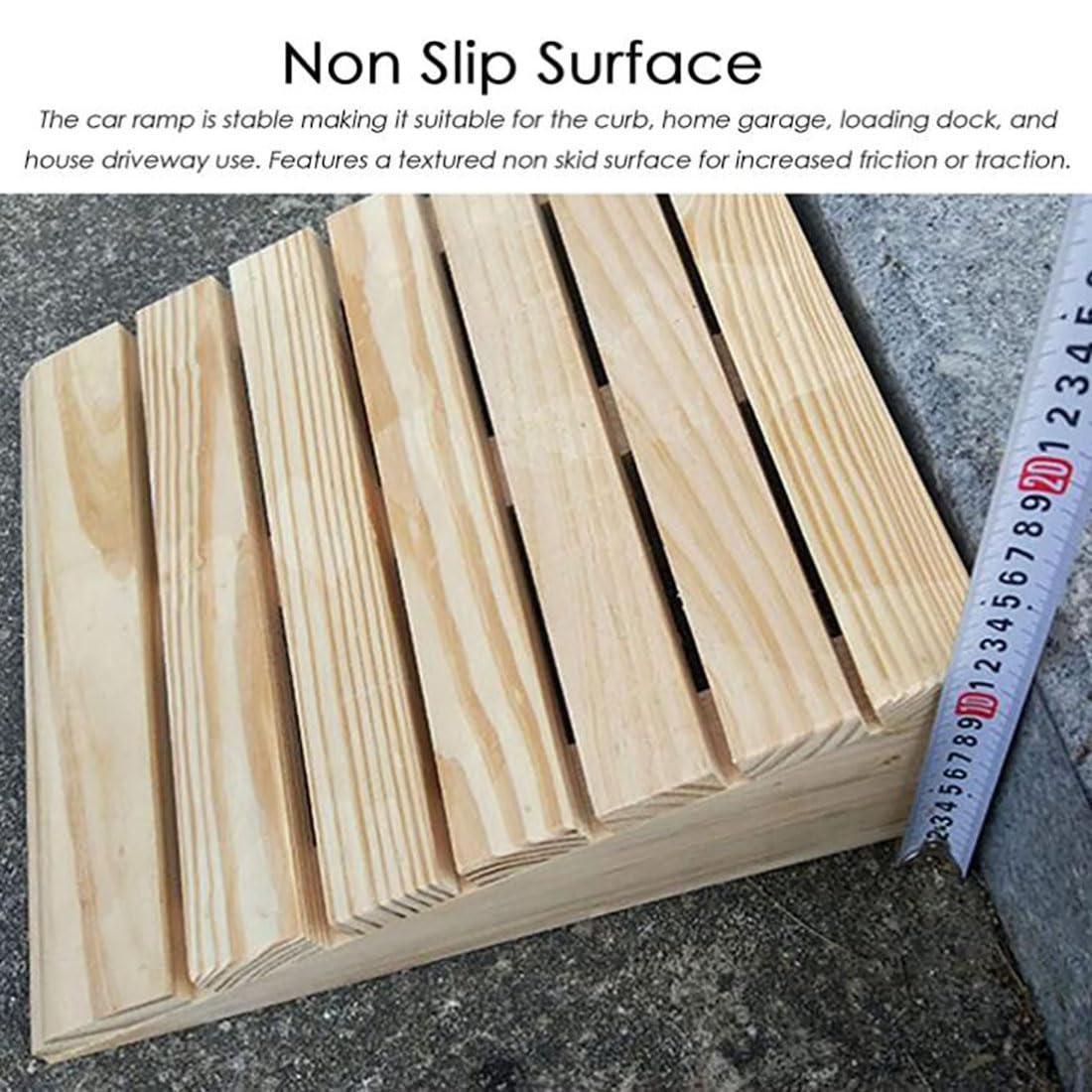 Rampa De Umbral,Rampa Acceso Coche Portátil,Rampas De Bordillo,Rampa para Silla De Ruedas,Molduras De Madera Listones para Puerta, Escaleras,Escalones,30.8 * 30 * 12CM
