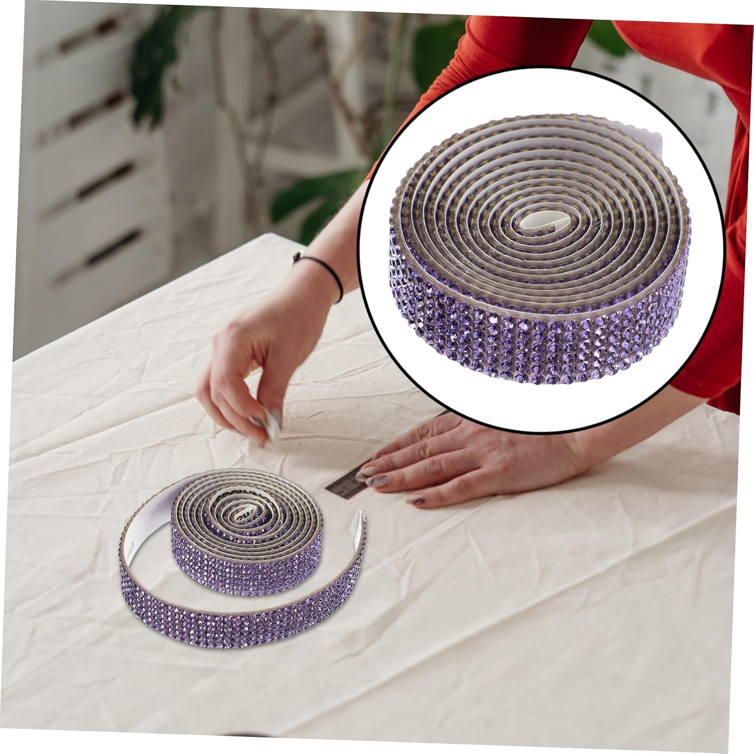 DIY Decorative Rhinestone Appliques Iron on Belt Patches 4 Rolls