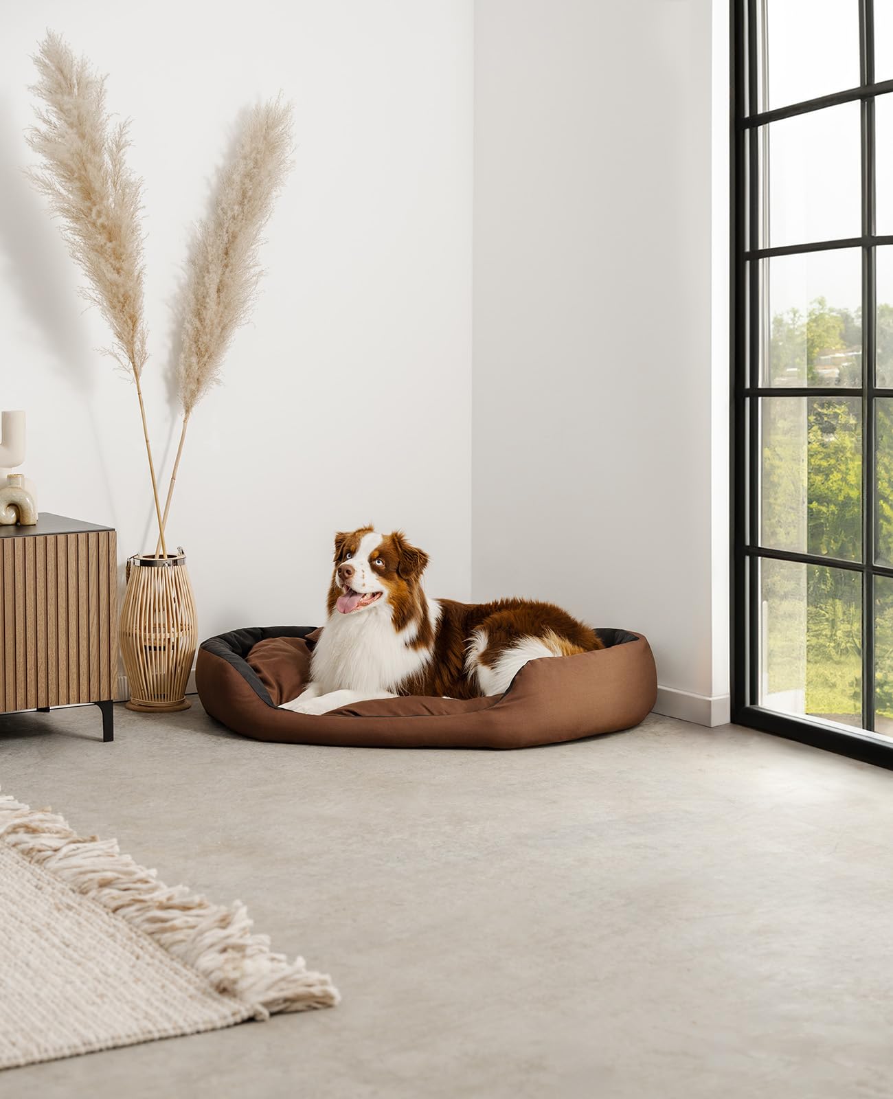 lionto 4 in 1 Lettino per Cane, (L) 110x80 cm Nero/Marrone