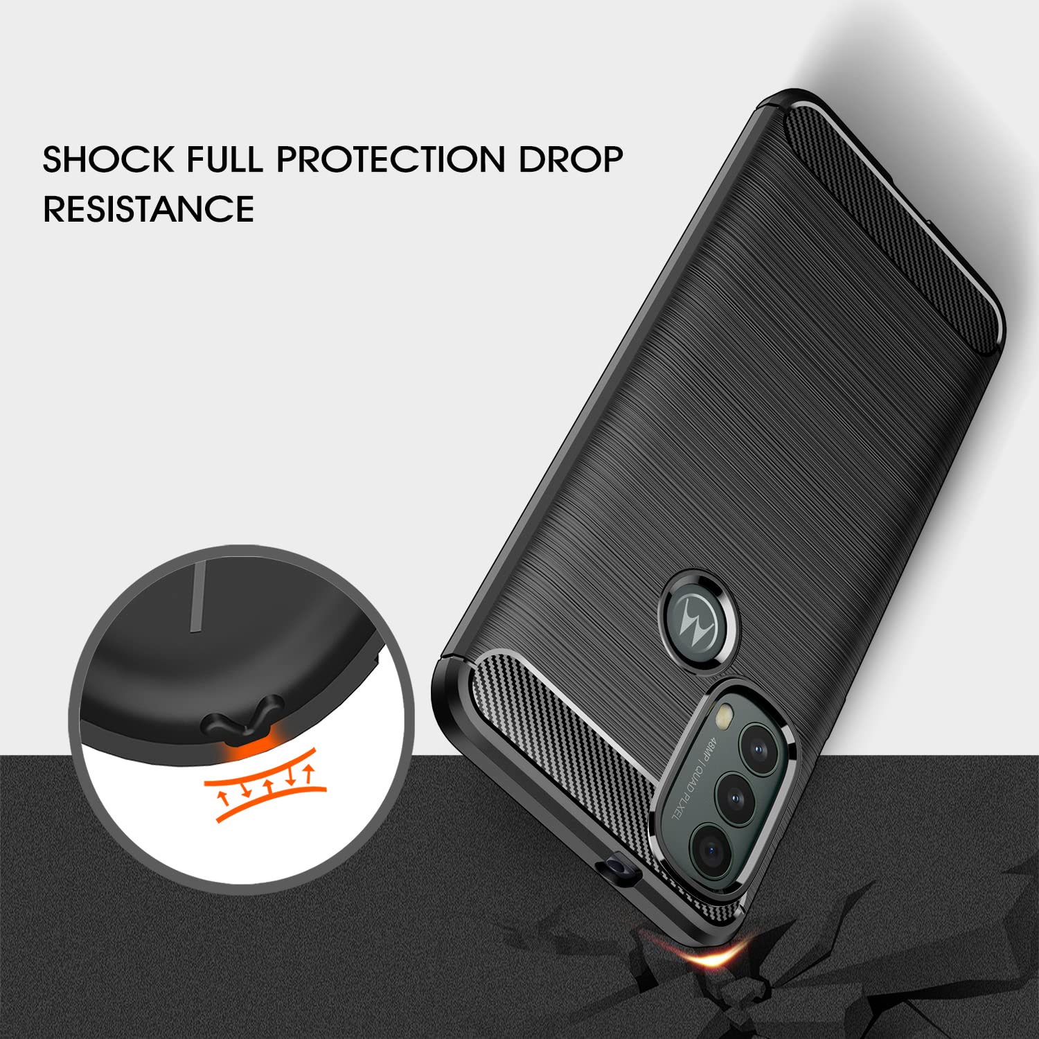 RanTuo Cover per Motorola Moto E40, AntiGraffio, Silicone Morbido, Antiurto, Cover Custodia per Motorola Moto E40.(Nero