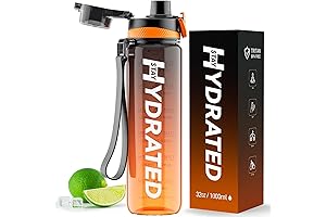 Bariatric Water Bottle with Time Marker: 32oz, Tritan & BPA-Free, Leakproof for Weight Loss Journey