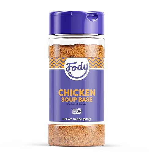 Base y condimento para sopa de pollo Fody Foods, 10.6 oz, lista para usar, sin ajo ni cebolla, Certificado bajo en FODMAP, apto para intestino e