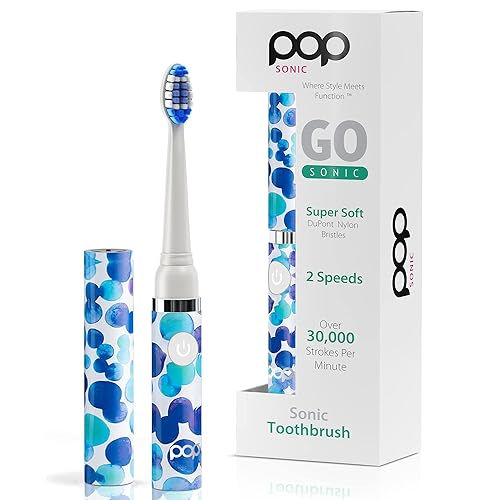 Cepillo de dientes eléctrico Pop Sonic (burbuja azul)  Cepillos de dientes de viaje con batería AAA  Cepillos de dientes eléctricos para niños con 2