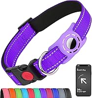 Vista 15 de Airtag - Collar para perro con soporte AirTag para cachorros y perros pequeños, reflectante, acolchado suave y hebilla de bloqueo de seguridad
