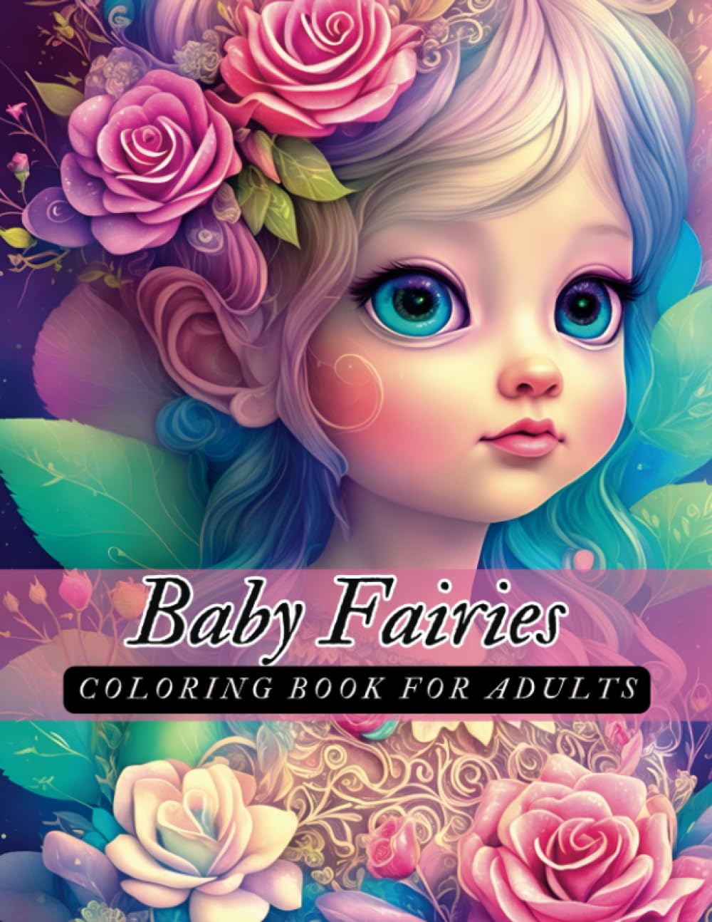 Baby Fairies Coloring Book for Adults: Enchanted Detailed Grayscale Patterns Pages for Relaxation