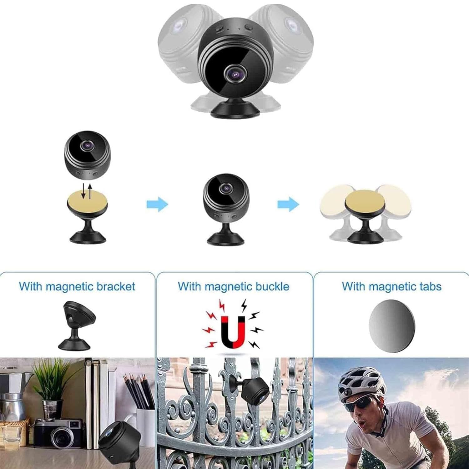 Nuracam Caméra De Sécurité Magnétique Mini sans Fil (4pcs)