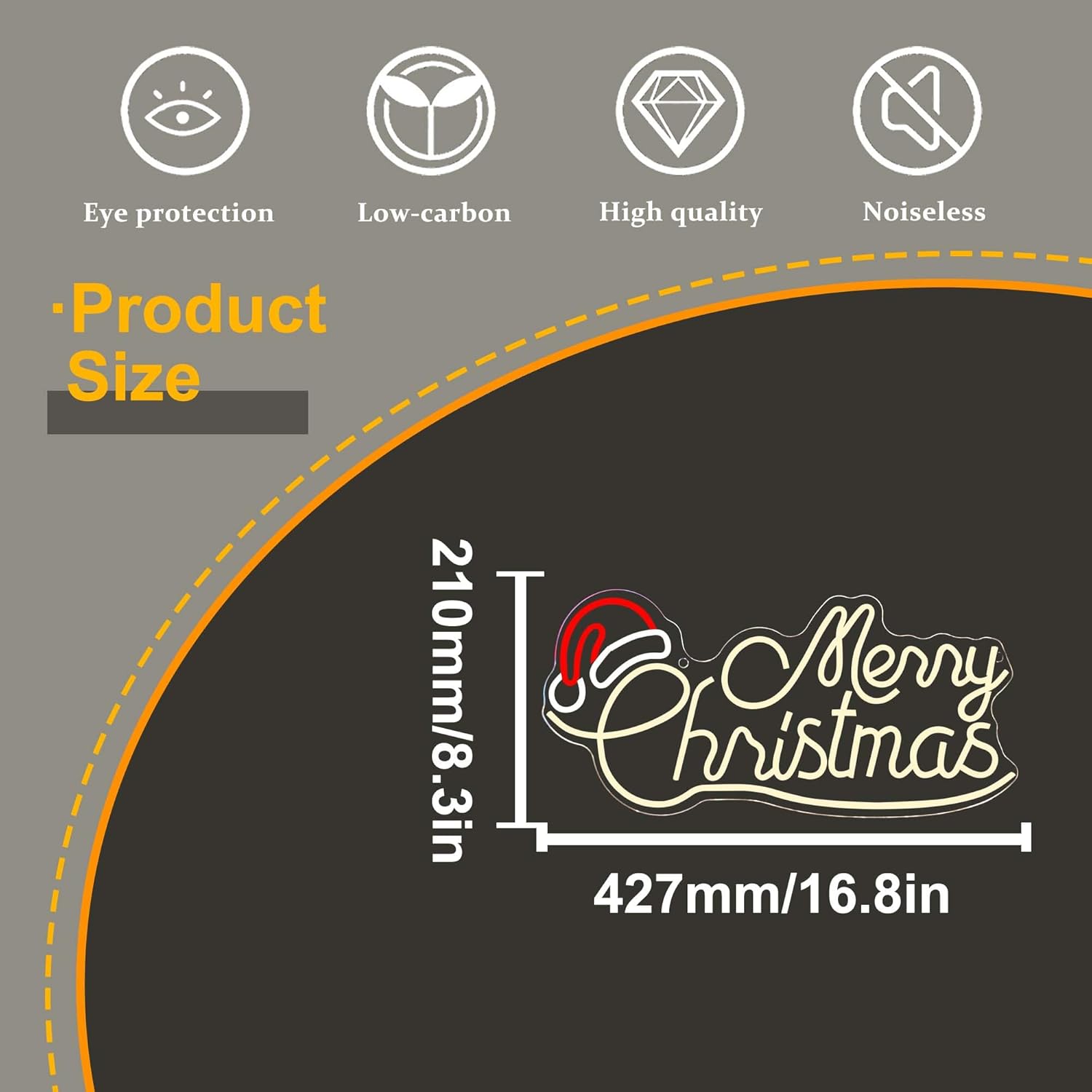 Allball Merry Christmas Neon Signs for Wall Decor, LED Santa Claus Hat Sign USB Powered, for Outdoor Christmas theme Party Birthday Party Living Room Bedroom Children's Room Wall Decor(16.8 * 8.2in)