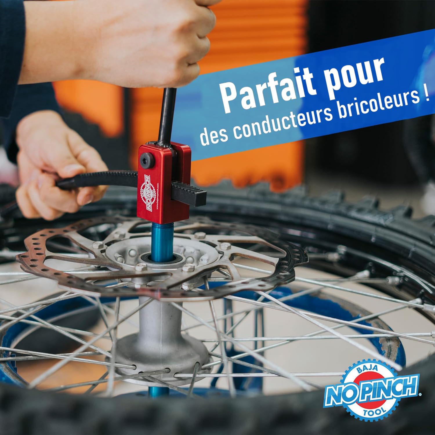 Kit Ultimate Baja No Pinch, Outil de Changement de Pneu Compact pour Motocross et Motos Tout-Terrain - Montez les Pneus Sans Pincer les Chambres à Air - Inclus Plusieurs Axes: 15mm, 17mm, 20mm, 25mm