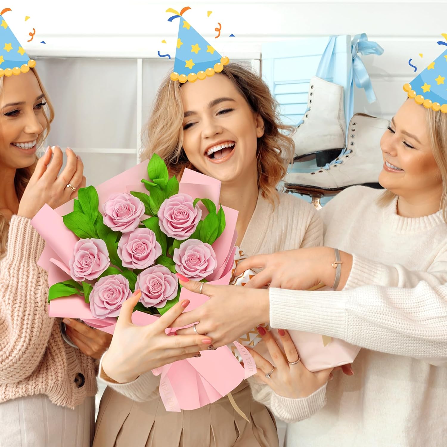 Preserved Flowers Bouquet Flowers for Delivery Forever Real Roses, Long-Lasting | Birthday Gifts for Women, Mom, Wife, Friend | Ideal for Anniversary, Mother’s Day, Graduation (7 Pink Roses) - Image 9