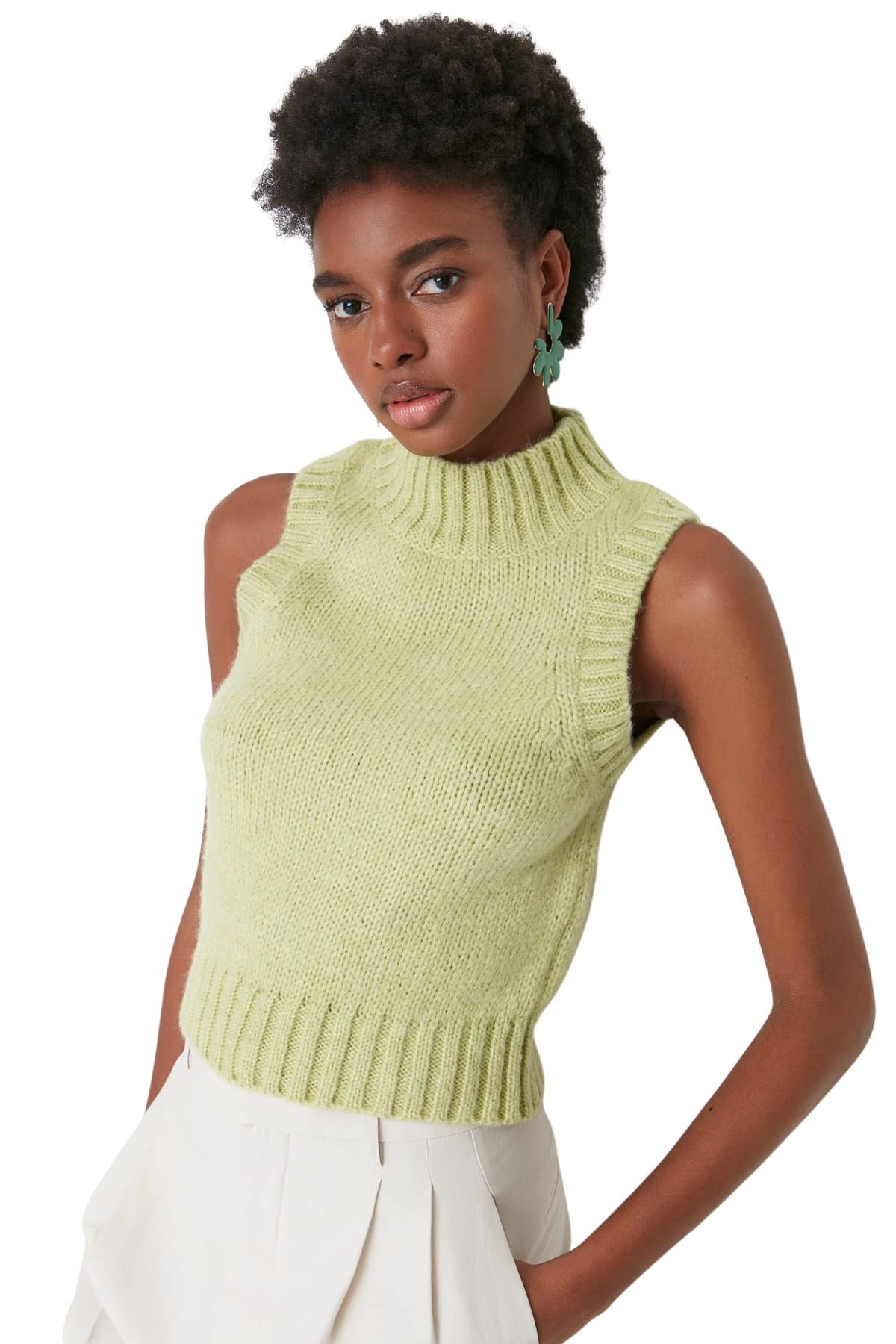 Trendyol Damen Mint Crop Knitwear Sweater, S Eu