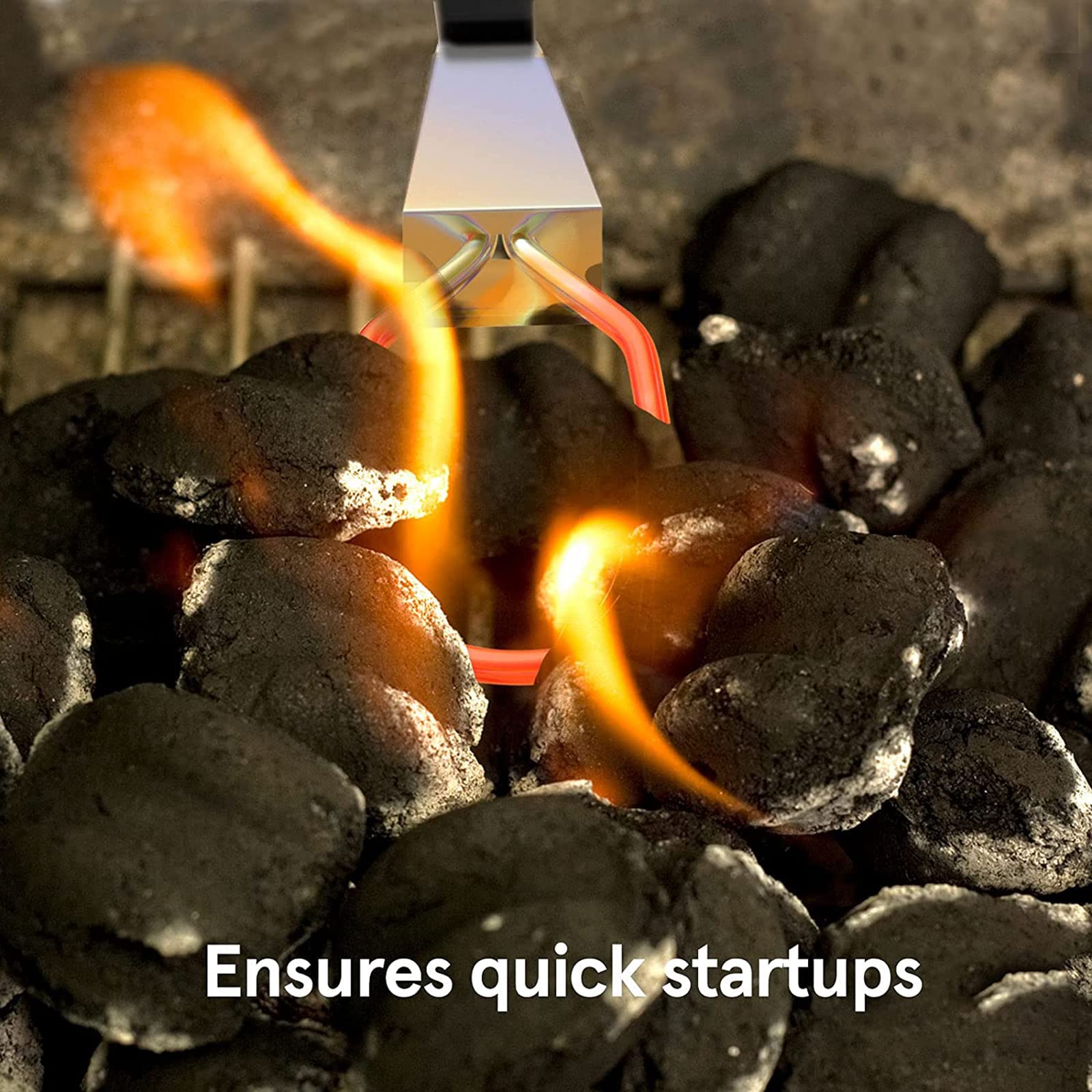 Arrancador de carbón eléctrico, 600 W Premium para barbacoa, chimenea, encendedor de carbón, briquetas de encendido fácil y rápido, elementos de bobinas de acero inoxidable 304, cable de 16 pulgadas