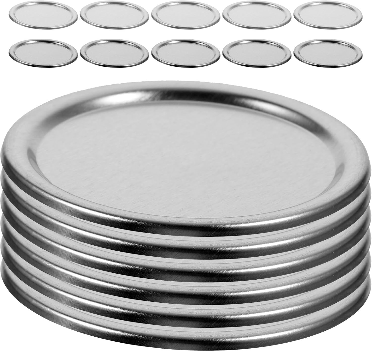 48pcs Split-type Tinplate Mason Jar Canning Lids Leakproof Wide Mouth Sealing Covers for Home Food Preservation
