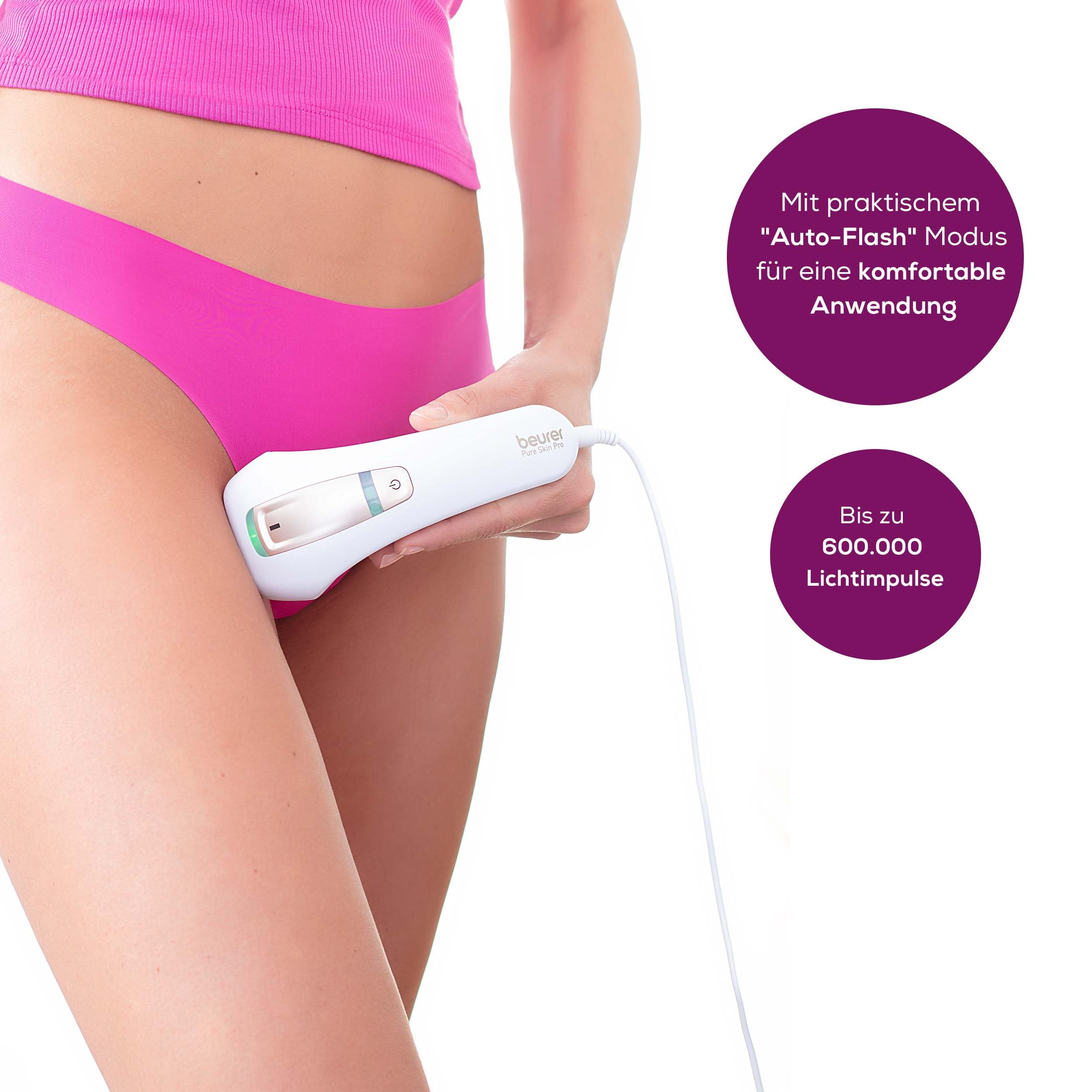 Beurer IPL Pure Skin Pro Kompaktgerät, dauerhafte Haarentfernung mit Auto-Flash Modus, klinisch getestet