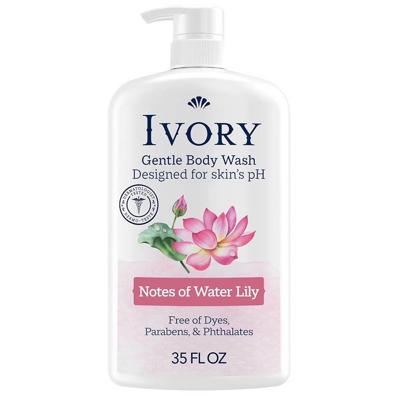 Sabonete líquido corporal Ivory com fragrância de lírio-d’água, 1,04 L