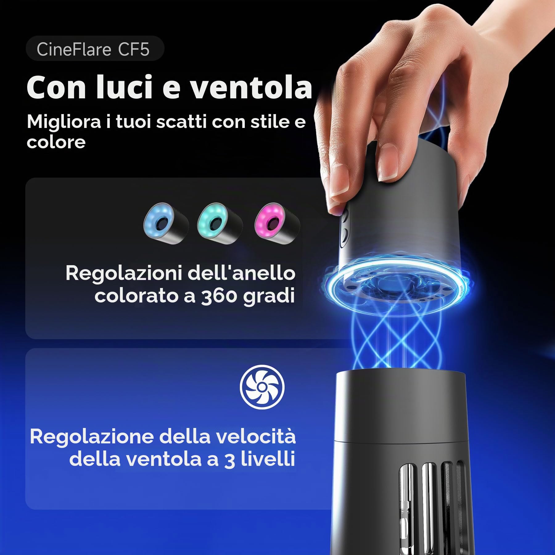 COLBOR CF5 macchina del fumo portatile,Mini macchina fumo portatile 40w,telecomando wireless 10m, maniglia pieghevole fog machine,Può essere utilizzato per eventi all'aperto, DJ feste, fotografia