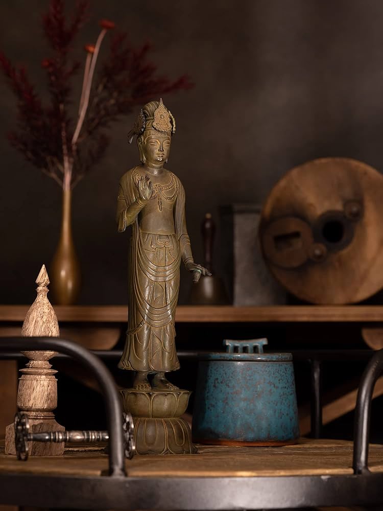 定番，2025】 C-213□大きな木製鍍金開山厨子 夢違い木製観音仏像立像