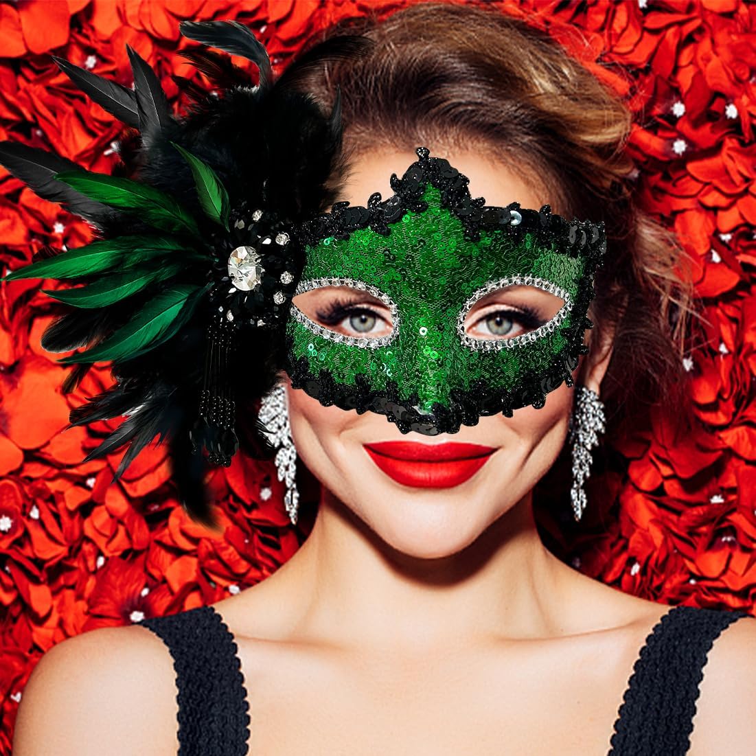 2024 New Feather Masquerade Mask for Women,Feather Masquerade Mask for Masquerade Party, Mardi Gras,Cosplay Party Masque - Image 6