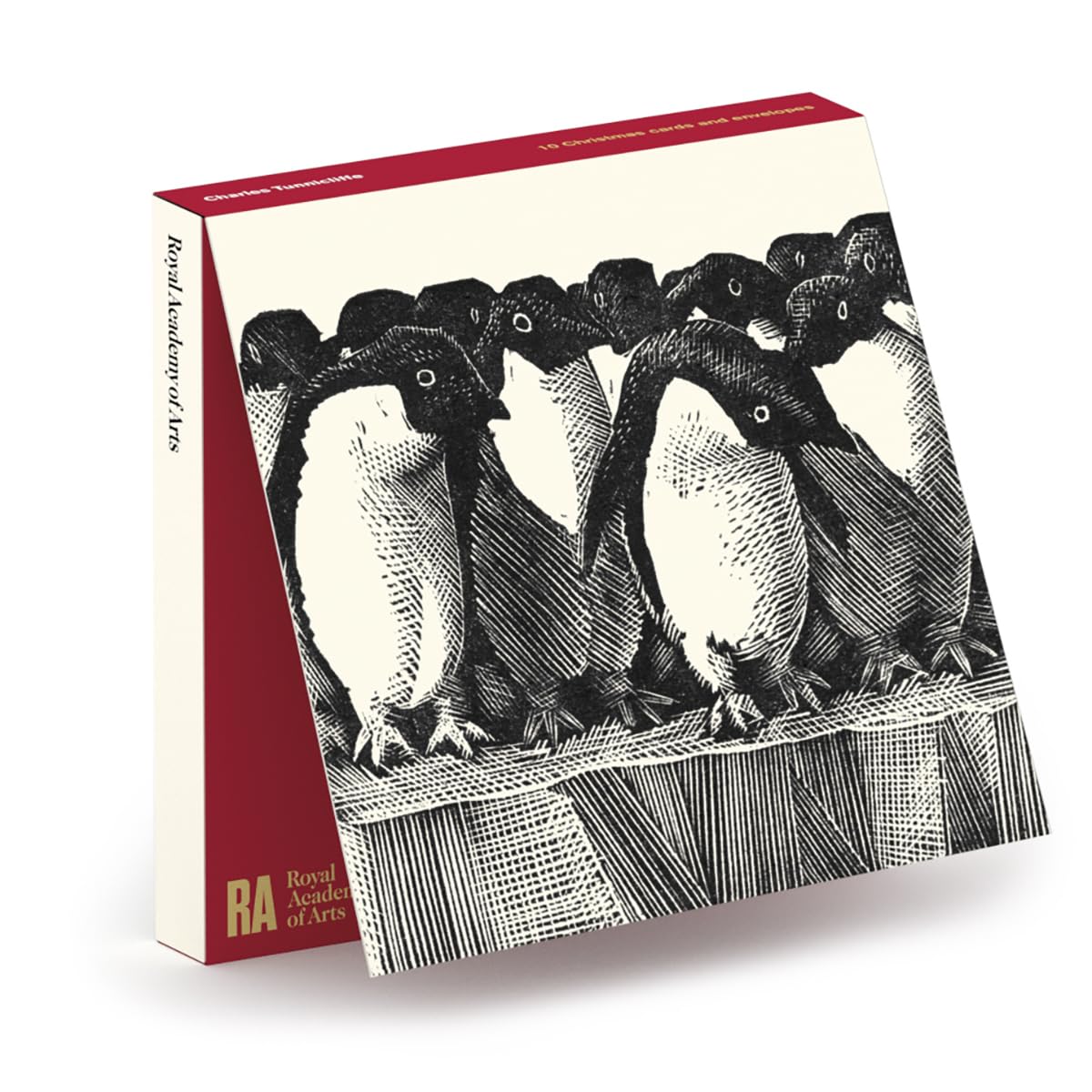 Royal Academy of Arts, Charles Tunnicliffe RA, Penguins Pack of 10 Christmas Cards (15x 15cm)