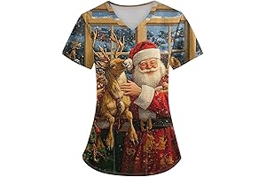 Women's 2024 Christmas Scrub Tops: Embrace the Holiday Cheer in Style