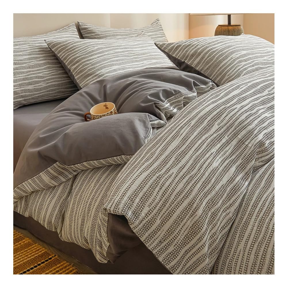 Ensemble de literie haut de gamme en 100% coton design classique français avec housse de couette