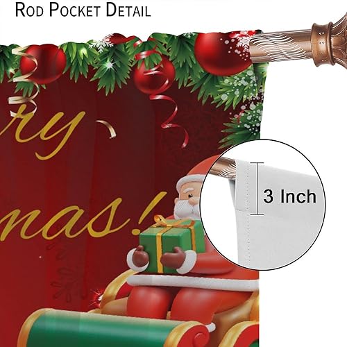 Miniatura 6 de BAEKJIN Cortinas de Navidad con diseño de muñeco de nieve, árbol de Navidad brillante, regalo de Papá Noel, decoración del hogar, cuarto del bebé,