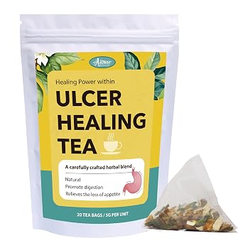Auranic Ulcer Healing Tea 20 Pcs, Natural Stomach Remedy Solution Healthy Digestion, Warm Stomach Ease and Support Digestive, Regulate Gastritis, Stomachache, Various Discomfort Nourishing Herbal Tea