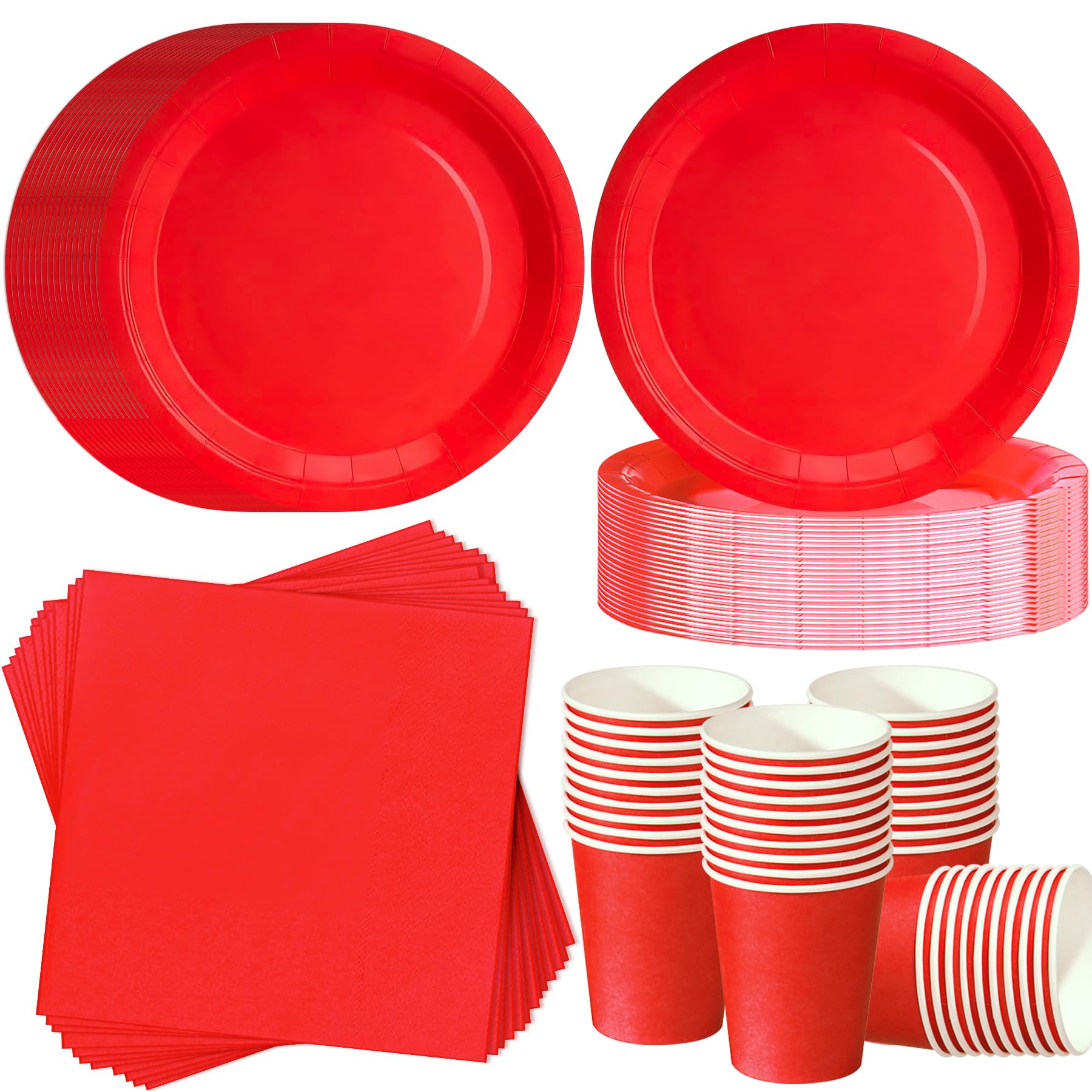ZblPyro Partygeschirr-Set für 40 Gäste |120-tlg. Komplett-Set mit 18cm Pappteller, Pappbecher, Servietten | Perfekt für Themenpartys, Feste und gesellige Events