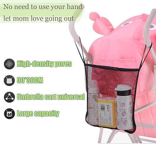 Miniatura 3 de Alovexiong Paquete de 2 bolsas portátiles universales multifuncionales para colgar cochecito de bebé, bolsa de red organizadora de malla para