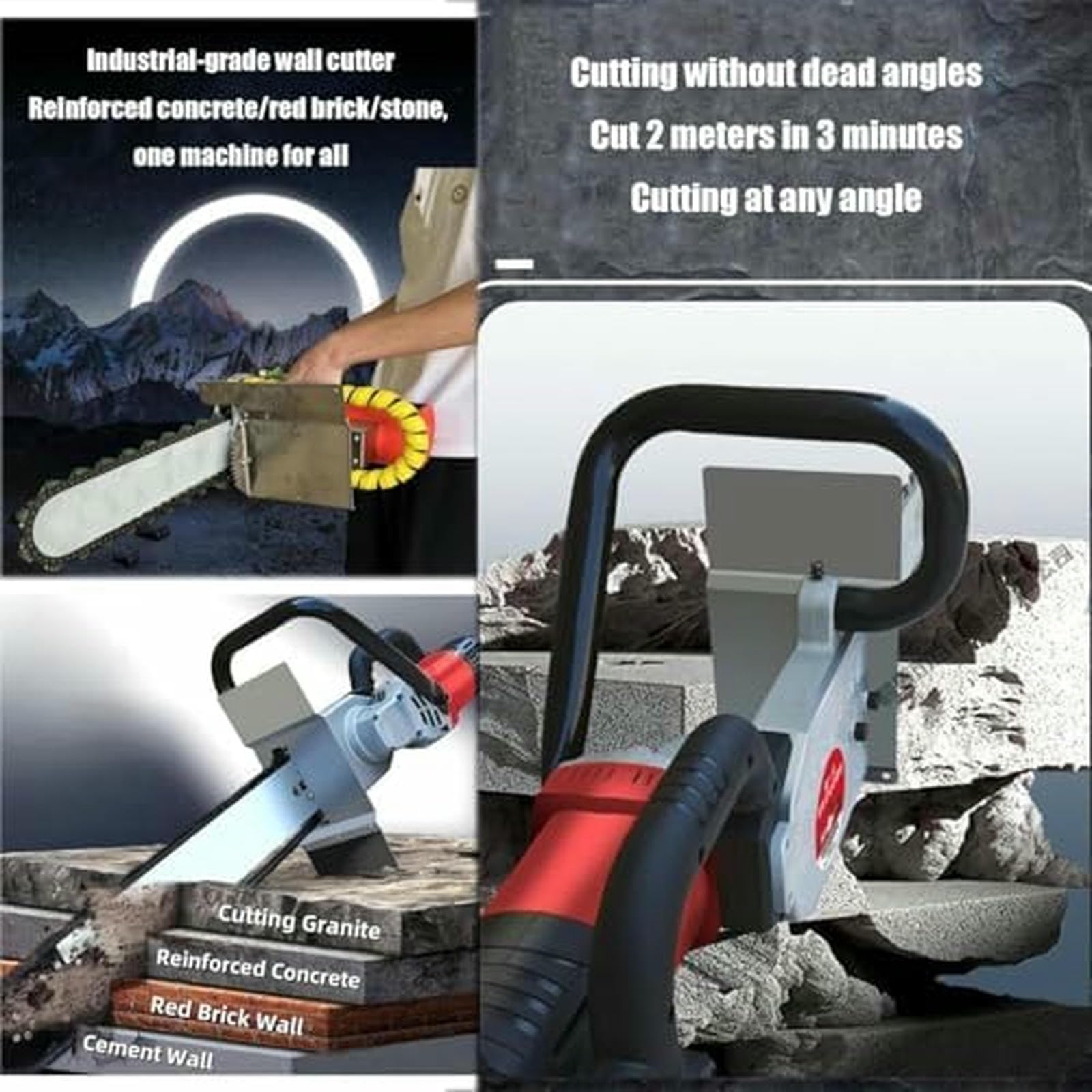 Sierra De Anillo De Hormigón Eléctrica Portátil, 6000 RPM, 35/48 Cm De Profundidad, Cortar Granito, Porcelana, Madera, Hormigón Y Piedra, Máquinas De Corte De Pared Definitivas