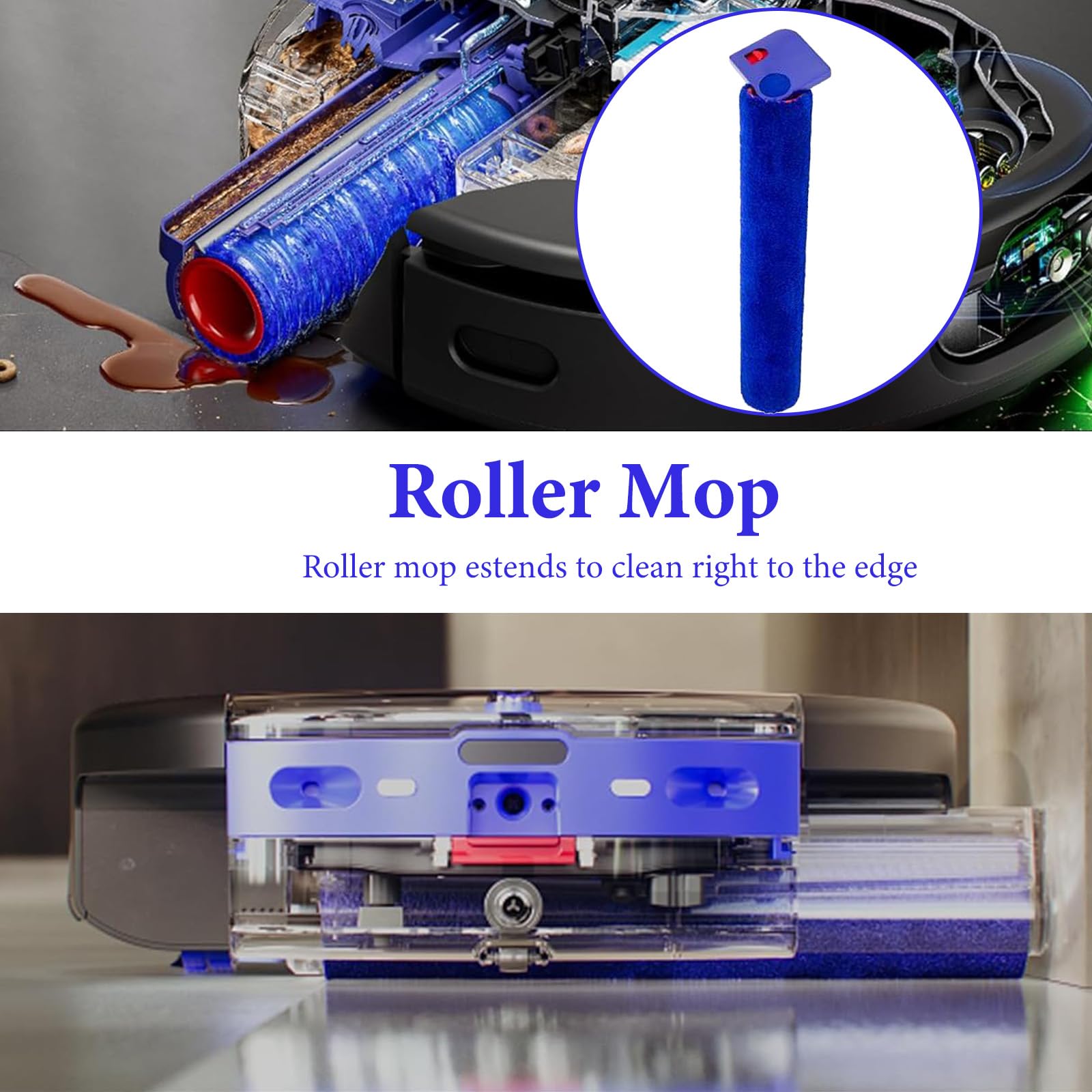 Chuancheng 18 accesorios para aspiradora Dyson Spot+ Scrub AI, robot aspirador húmedo y seco, pieza de repuesto con 2 cepillos de rodillo, 2 trapeadores de rodillo, 4 filtros HEPA, 8 cepillos