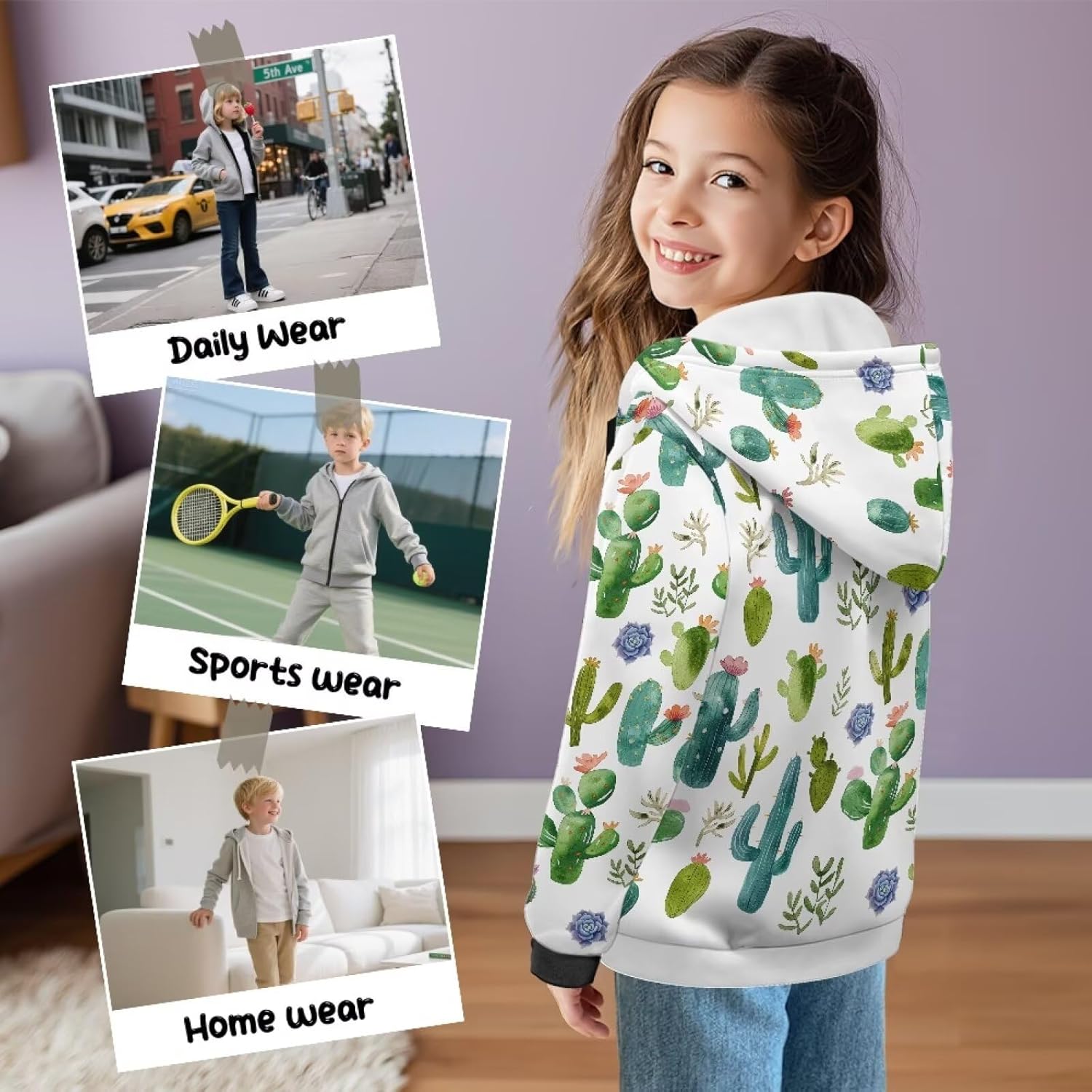 Fall Jackets for Girls Zip Up Hoodie Casual Outfits Kids Hooded Sweatshirt Winter Outerwear 6-16 Years