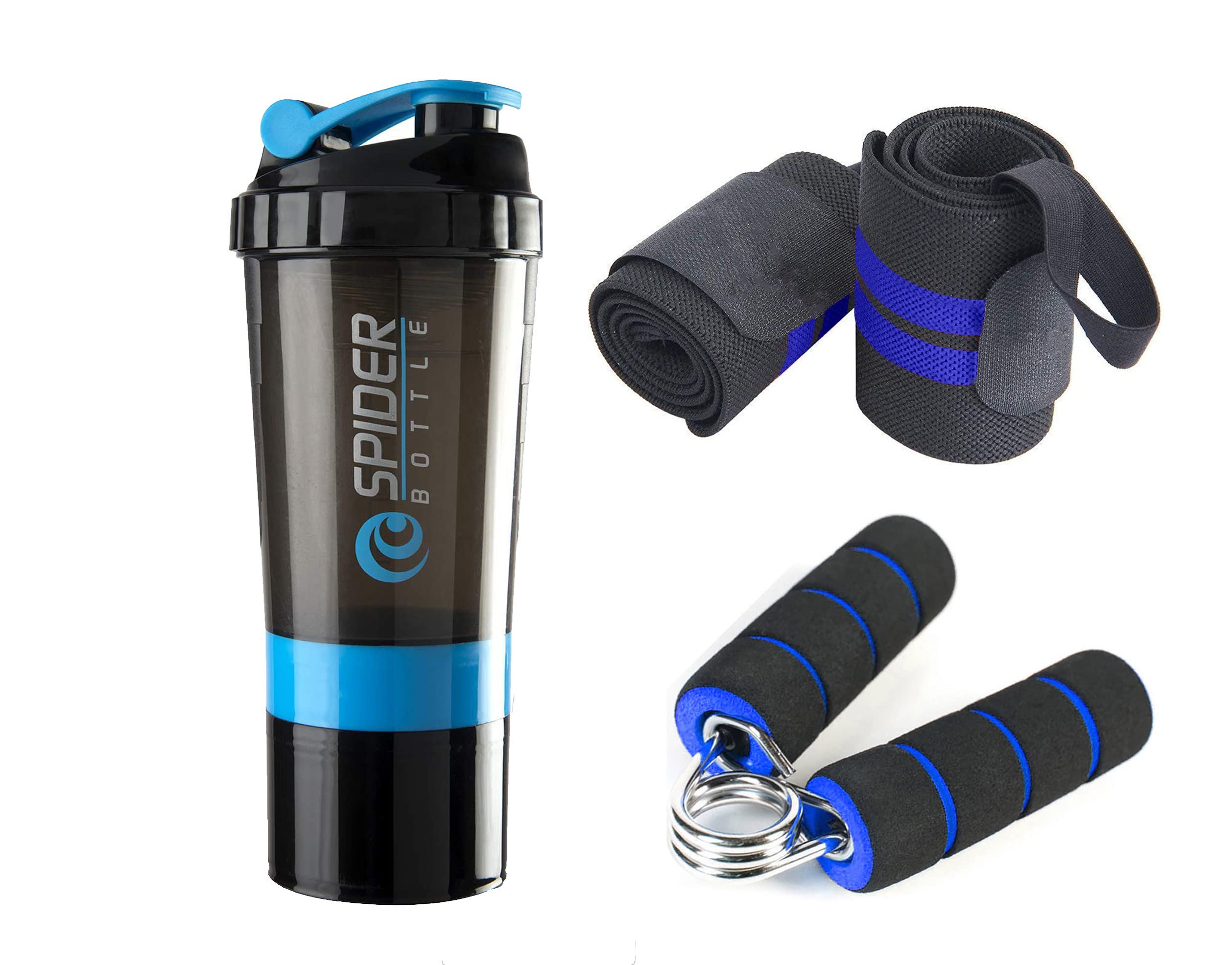 Shaker Bottle Gym Shaker Bottle with Wrist Band and Hand Gripper