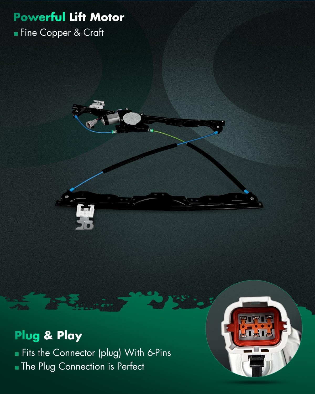 SCITOO Front Left Driver Side Power Window Regulator with Motor Replacement for 2004-2010 for Infiniti QX56,2005-2015 for Nissan Armada