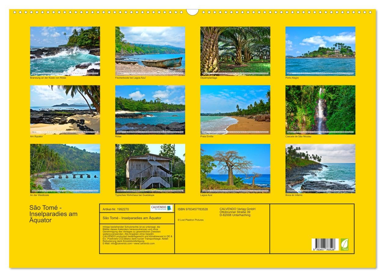São Tomé - Inselparadies am Äquator (Wandkalender 2026 DIN A2 quer), CALVENDO Monatskalender: Unbekanntes Afrika mitten im Atlantik (CALVENDO Natur)
