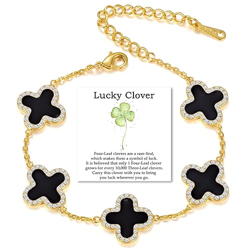 Qitian Clover Bracelet for Women 18K Gold Four Leaf Pink