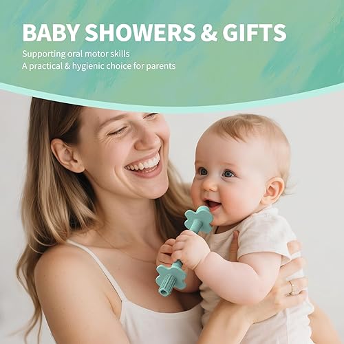 Miniatura 7 de Paquete de 6 tubos de dentición de silicona para bebés de 6 a 12 meses, sin BPA, sin asfixia, juguetes para mordedores, pajitas masticables para