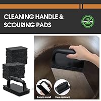 Vista 5 de Kit de limpieza de parrilla de 19 piezas para Blackstone, kit de limpieza de parrilla plana resistente, elimina las manchas fácilmente, 2 raspadores