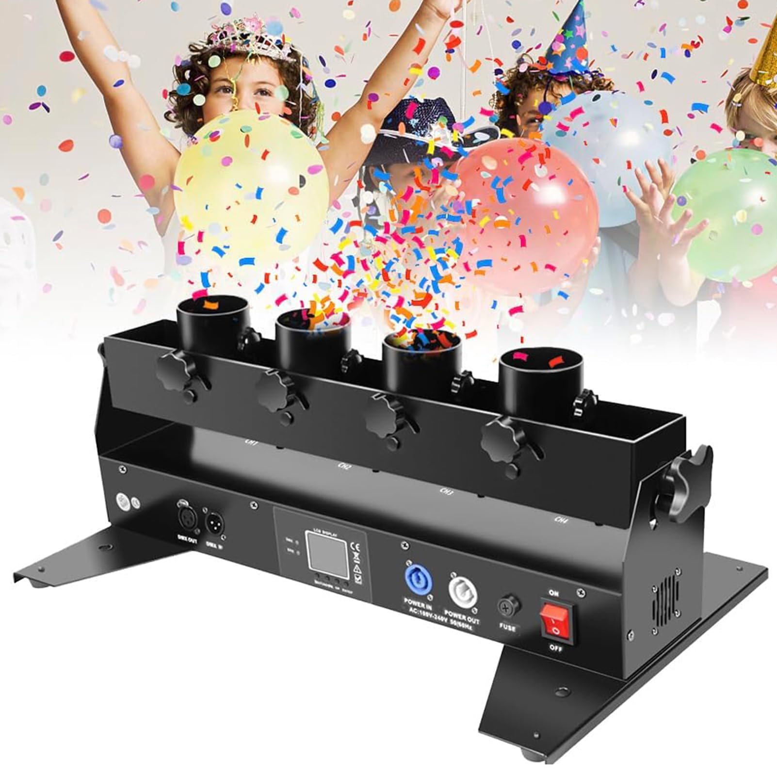 Machine à Confettis Professionnelle 150 W, Lanceur De Confettis éLectrique, Tubes De Confettis Avec TéLéCommande Sans Fil Pour éVéNements SpéCiaux, FêTes, Clubs, Mariages, Concerts