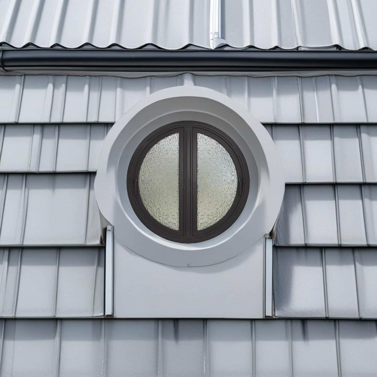 Ventanas Redondas con Marco de Aluminio, giratorias 180° para cobertizos, Ventanas abatibles de Doble Cara con ventilación de Repuesto para áticos, sótanos y almacenes (80 cm/31,5 Pulgadas)
