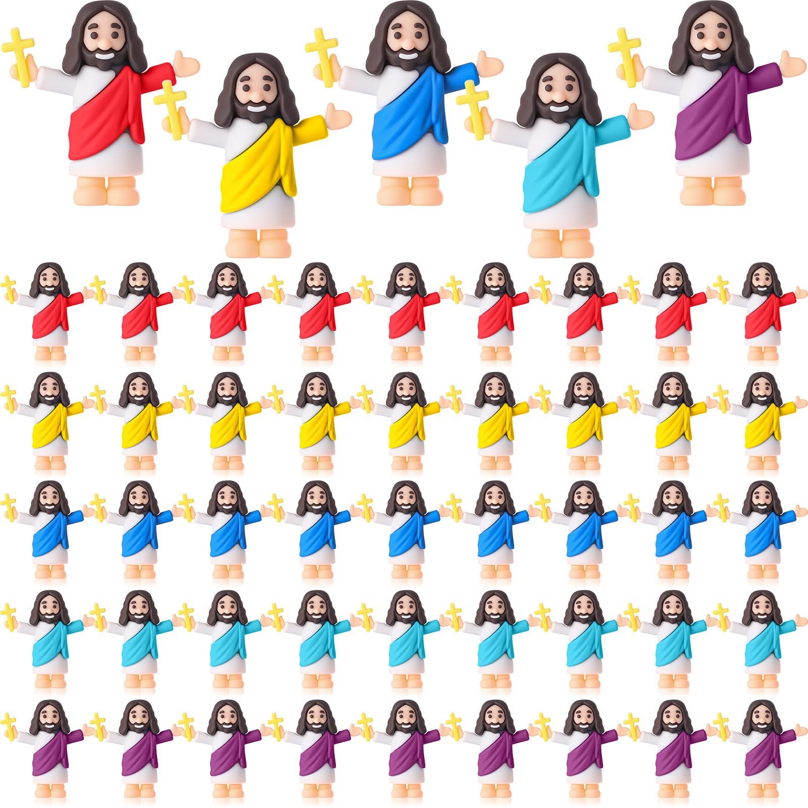 Photo 1 of Barydat 200 Pcs Easter Little Jesus Figures Bulk Mini Jesus Figurine Toys to Hide and Seek Religious Party Favors Tiny Christ Savior Doll for Easter Egg Stuffers Sunday School Baptism Gifts