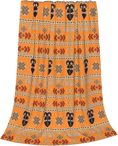 Miniatura 2 de Manta de forro polar ultrasuave, patrón étnico africano con símbolos, manta de felpa para todas las estaciones, manta ligera para cama, sofá, silla,