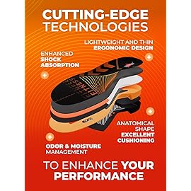 Running Athletic Shoe Insoles Men Women - Sport Insole - Shock Absorption Inserts - Walking Hiking Hockey Tennis Basketball - Orthotic Comfort Cushions Inserts Sneakers