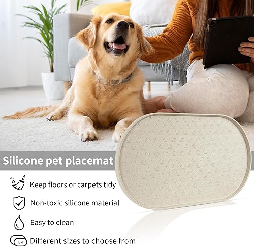 Miniatura 6 de Tapete de alimentación de mascotas para perros y gatos, mantel individual de silicona para perros, antideslizante, impermeable, evita el