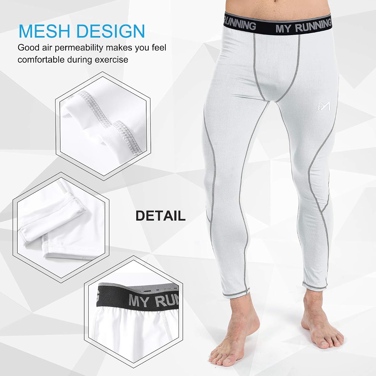 MEETYOO spodnie kompresyjne męskie sportowe legginsy - Legginsy Mężczyźni