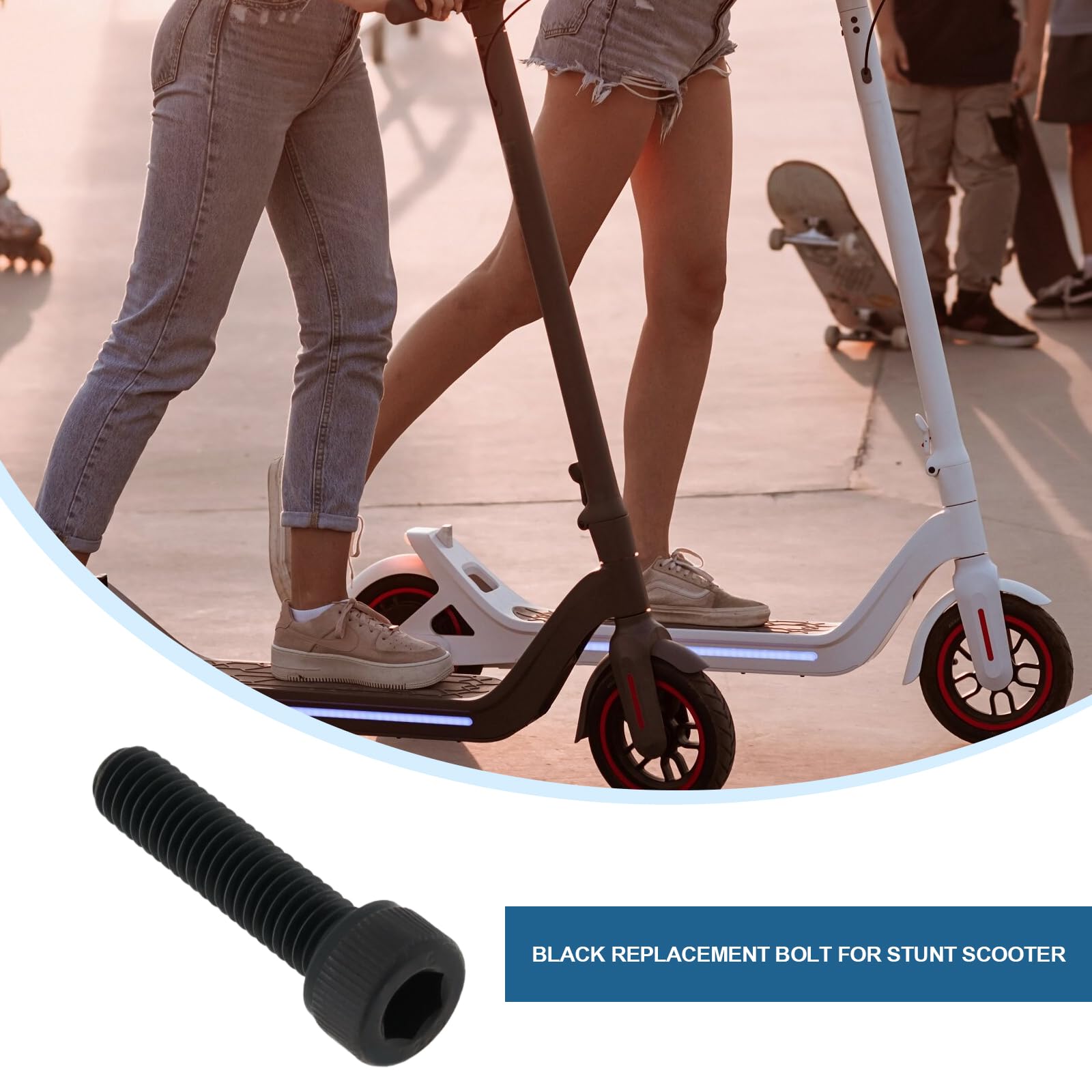 LT Easiyl 8pcs Replacement Bolts M6x25mm Metal Hexagon Socket Head Cap Screws Bolts for Stunt Scooter HIC SCS ICS Metric Thread Screws (Black)