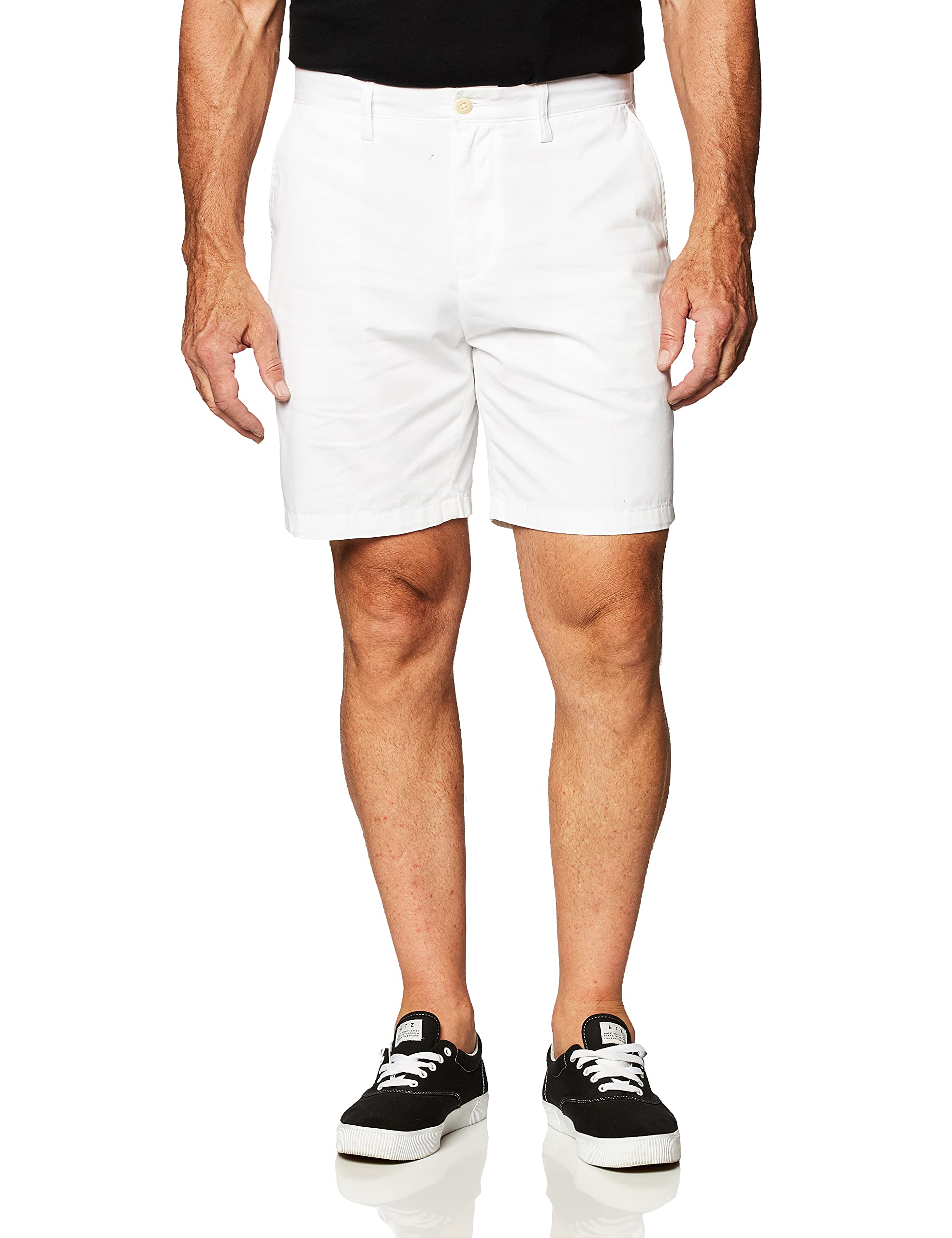 Nautica Men's Cotton Twill Flat Front Chino Short, Bright White, 38W Tall