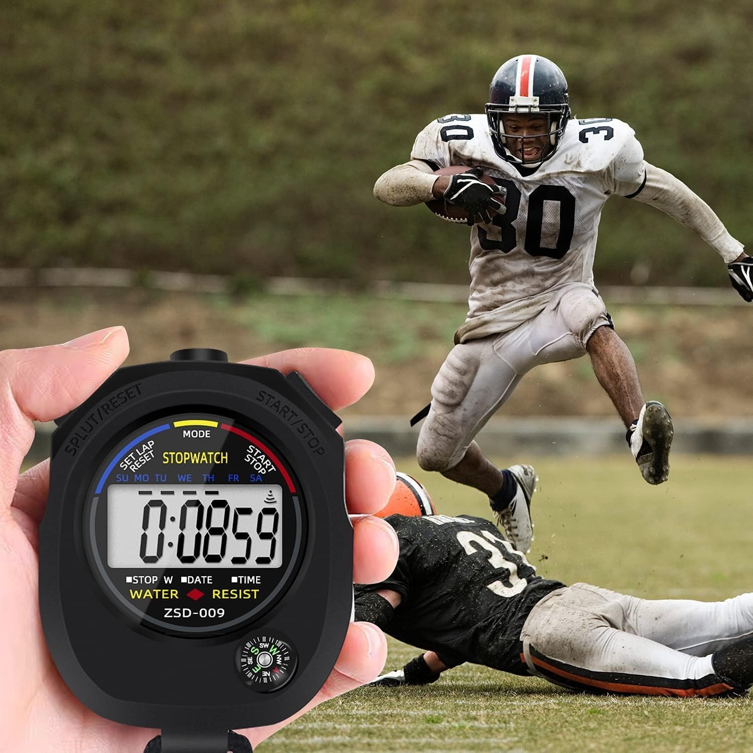 Chronomètre numérique Multifonction pour Le Sport, Grand écran avec Date, Heure et Fonction Alarme, Convient pour Les entraîneurs Sportifs, Les entraîneurs de Fitness et Les arbitres (Lot de 12)