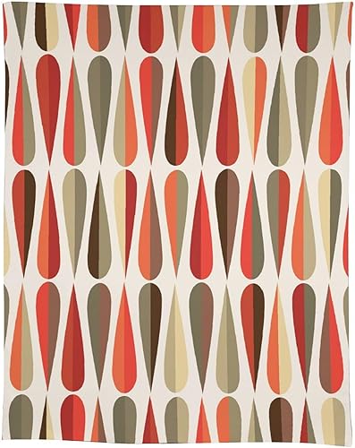 Miniatura 1337 de Mantel floral hippie, diseño retro de los años 70, naranja, rosa, azul, floral, bohemio, estampado estético de margaritas, para fiesta, picnic