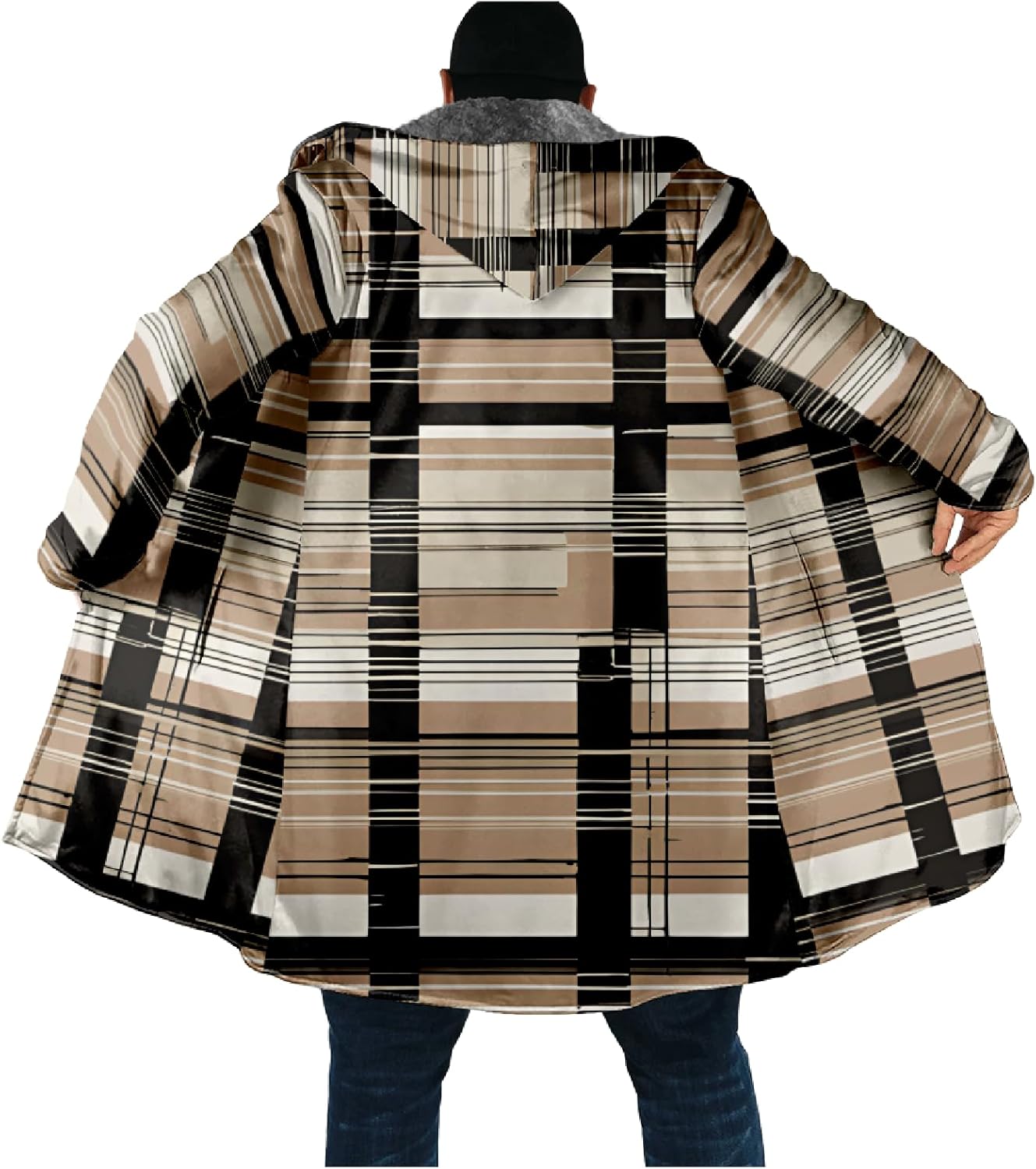 Aztec Ethnic Stripe Jackets For Men Cardigan Fleece Lined Zip Up Big And Tall Warm Cool Vintage Long Hoodies - Image 5